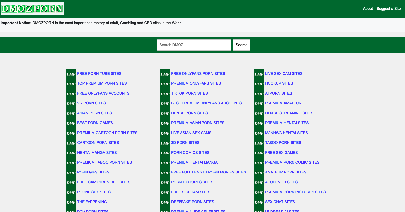 DMOZPorn List: The Ultimate Directory for Adult Content